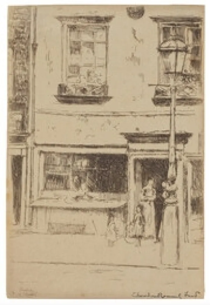 Офорт Roussel - The Little Fish Shop, Chelsea Embankment (Maunder's Fish Shop)