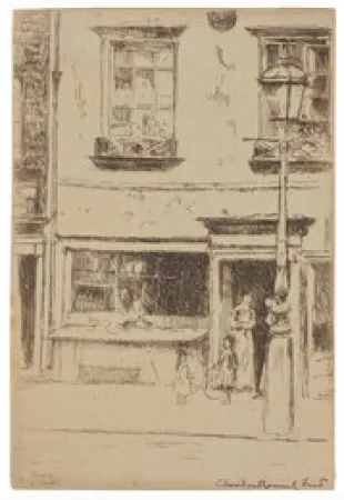 Офорт Roussel - The Little Fish Shop, Chelsea Embankment (Maunder's Fish Shop)