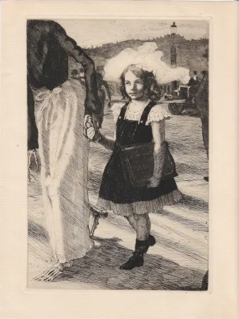 Гравюра Roux - L'enfant et la mort