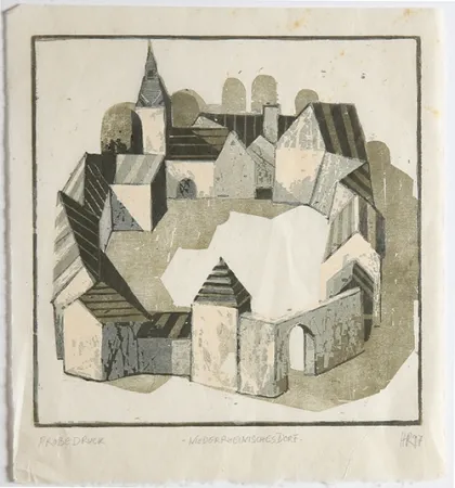 Гравюра На Дереве Rüngeler - Niederrheinisches Dorf