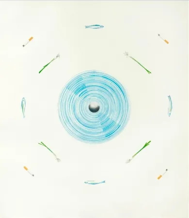 Литография Ruscha - The fan and its surroundings