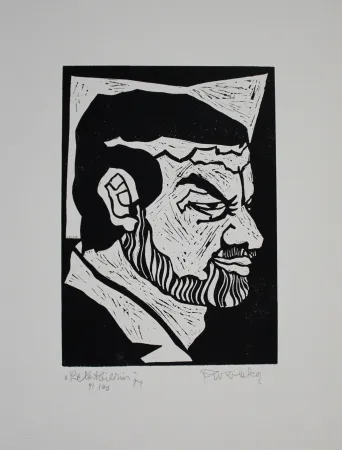 Линогравюра Ruzicka - Selbstbildnis / Self-Portrait