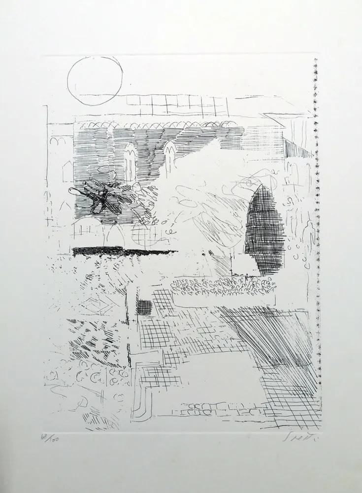 Офорт Saetti - Paesaggio