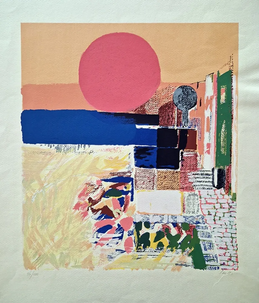 Литография Saetti - Sole rosso