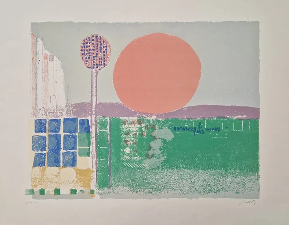 Литография Saetti - Tramonto a Venezia