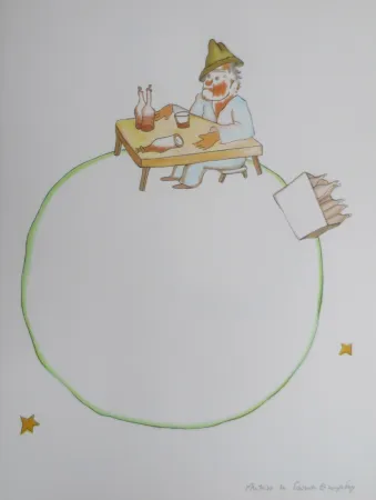 Литография Saint-Exupéry -  le buveur