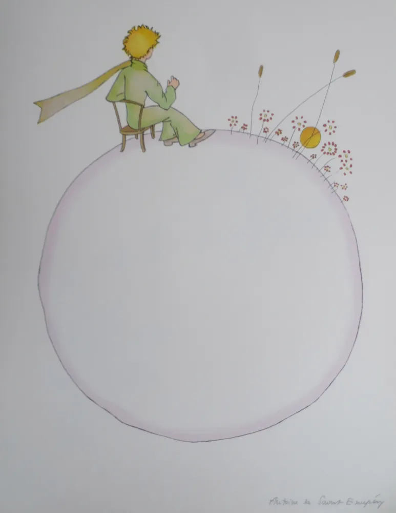 Литография Saint-Exupéry - Le coucher de soleil