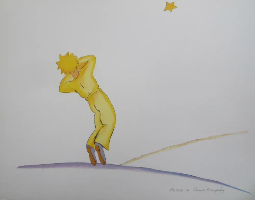 Литография Saint-Exupéry - Le petit prince et l étoile