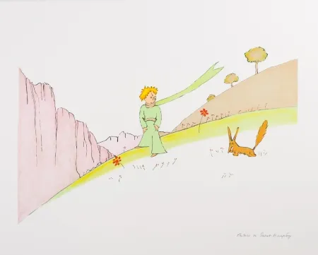 Литография Saint-Exupéry - Le Petit Prince et le renard