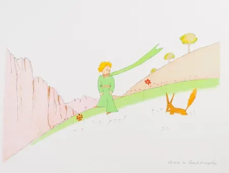 Литография Saint-Exupéry - Le Petit Prince et le renard