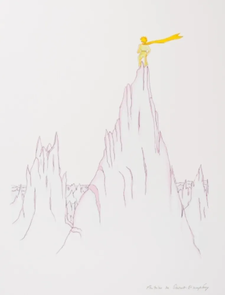 Литография Saint-Exupéry - Le Petit Prince sur les cimes