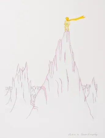 Литография Saint-Exupéry - Le Petit Prince sur les cimes