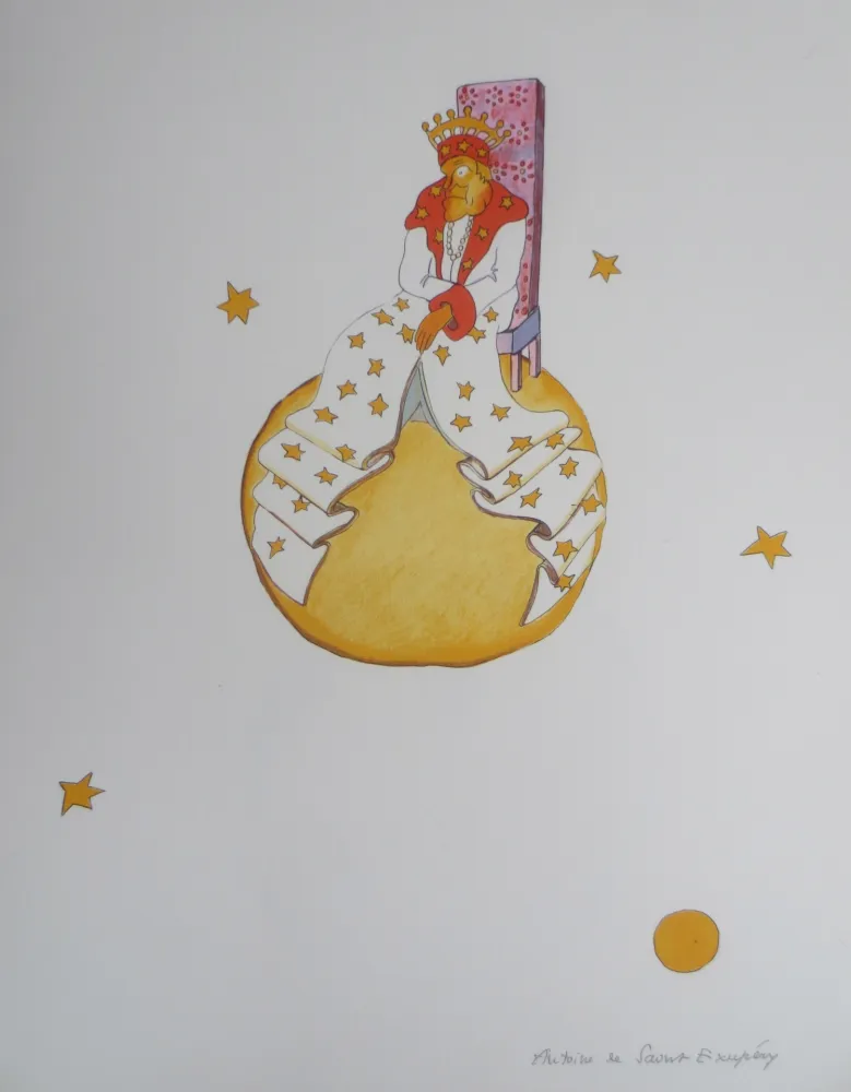 Литография Saint-Exupéry - Le vieux roi