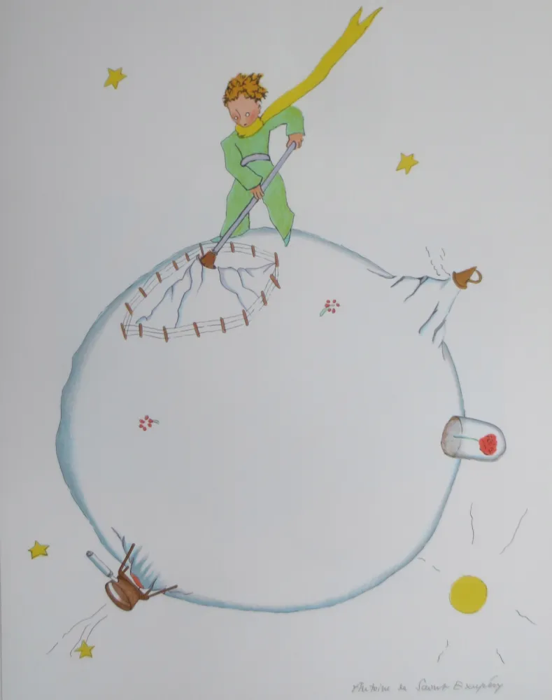 Литография Saint-Exupéry - Le volcan