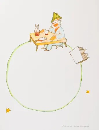 Литография Saint-Exupéry - L'ivrogne