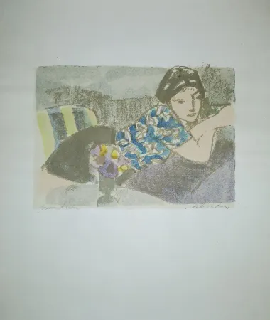 Литография Salvadori - La camicetta blu