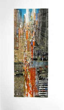 Офорт И Аквитанта Salzmann - New York 5ème Avenue.