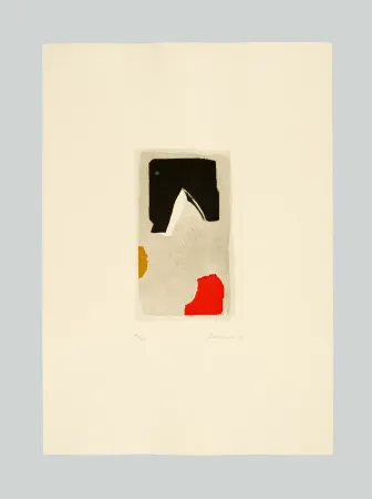 Гравюра Santomaso - Composizione rosso/nero