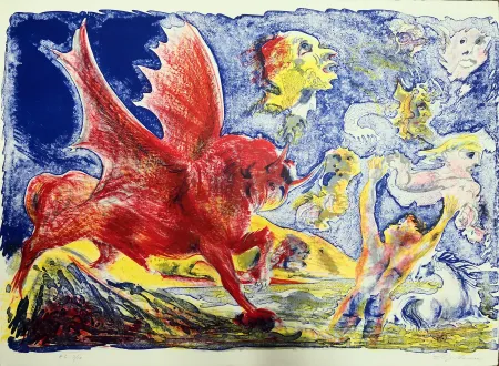 Литография Sassu - Le chimere