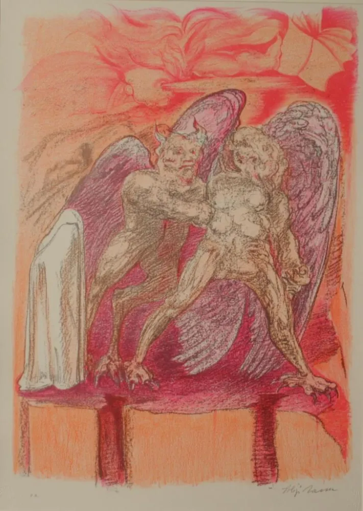 Литография Sassu - SENZA TITOLO