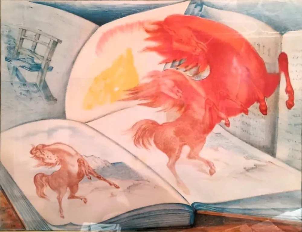 Литография Sassu - Senza titolo