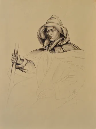 Гравюра Sauer - Le berger Andalou