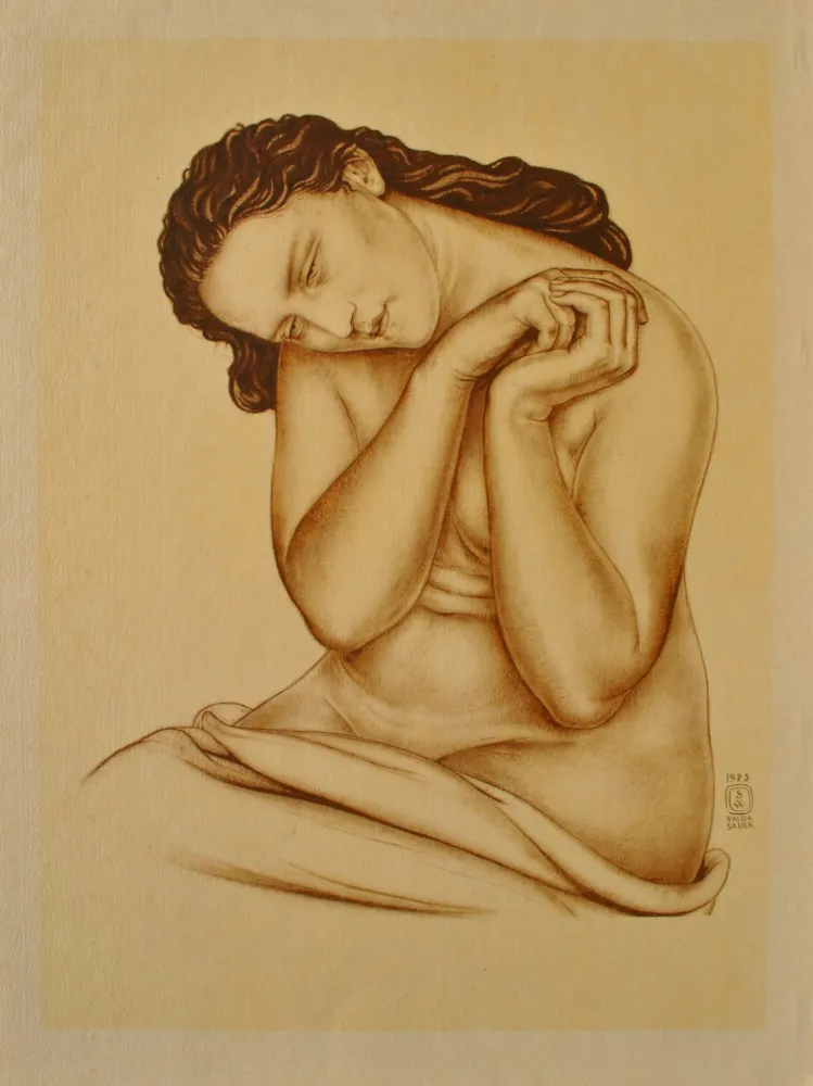 Гравюра Sauer - Modèle à la tête penchée