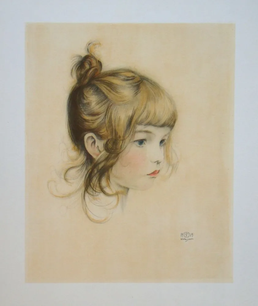 Литография Sauer - Portrait de Nicole