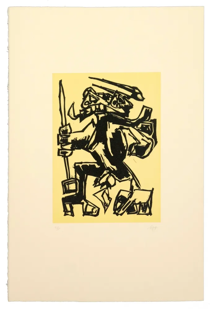 Линогравюра Saura - Como el toro, he nacido Para el luto...