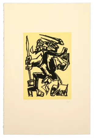 Линогравюра Saura - Como el toro, he nacido Para el luto...