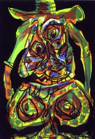 Литография Saura - Dama en tecnicolor