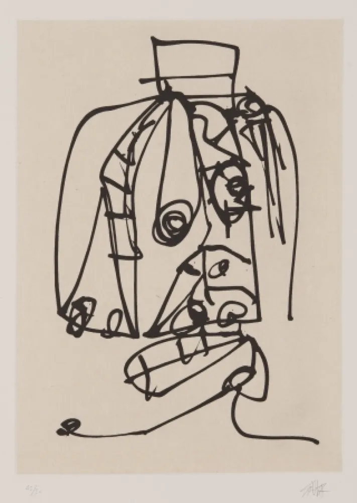 Офорт И Аквитанта Saura - Frauen portrait mit Hut 3