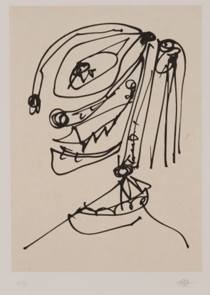 Офорт И Аквитанта Saura - Frauen portrait mit Hut 4