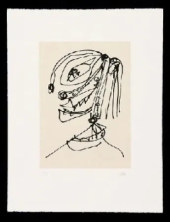 Офорт И Аквитанта Saura - Frauen Portrait mit Hut 4