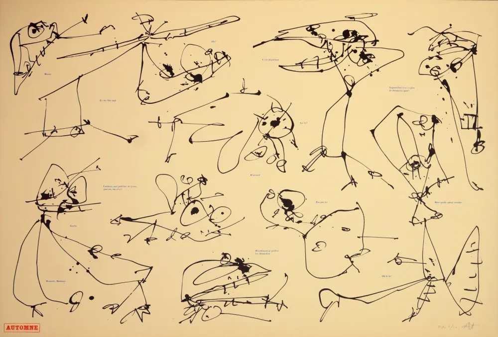 Литография Saura - Les quatre saisons, Automne