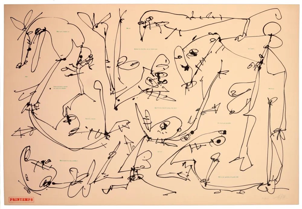 Линогравюра Saura - Les quatre saisons, Printemps