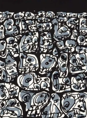 Сериграфия Saura - Multitud