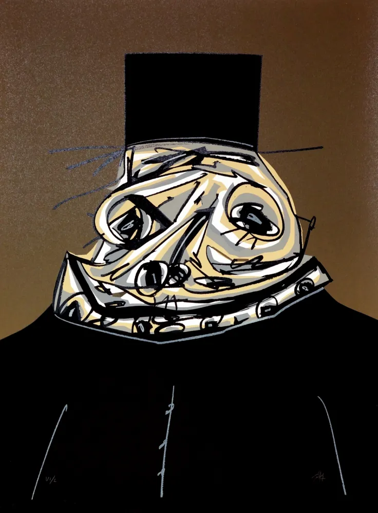 Литография Saura - Philippe II,  Une chaire d'ombre