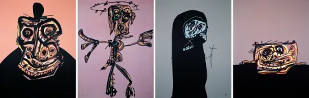 Литография Saura - Retrato de Felipe II, Crucifixión, El perro de Goya, Doña Jerónima de la Fuente