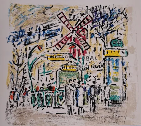 Литография Savary - Le Moulin Rouge