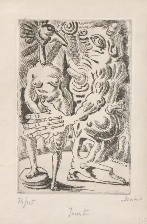 Офорт Savinio - Incontro