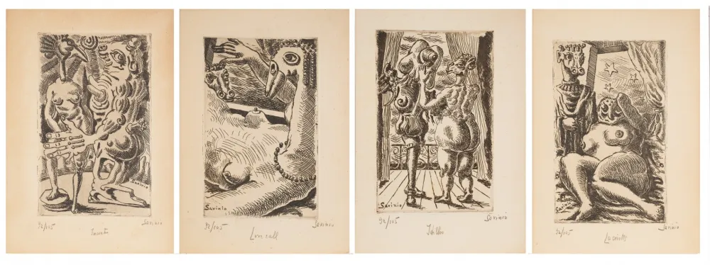 Офорт Savinio - Stratagemmi d'amore