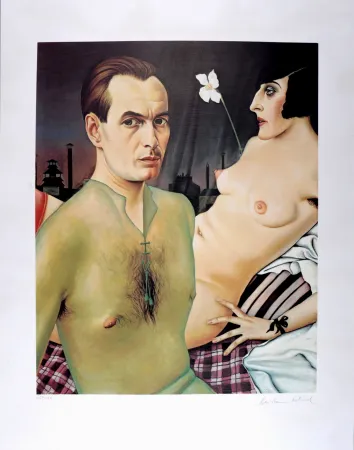 Сериграфия Schad - Self Portrait with Model, Hand-signed