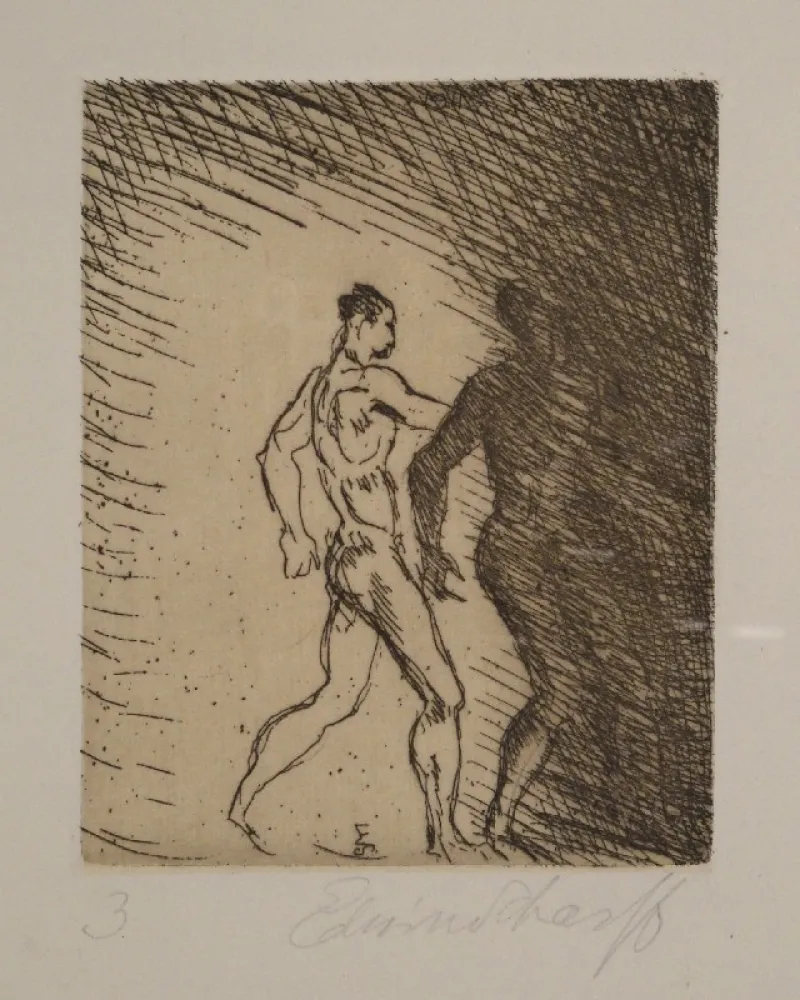 Офорт Scharff - Schreitendes Paar