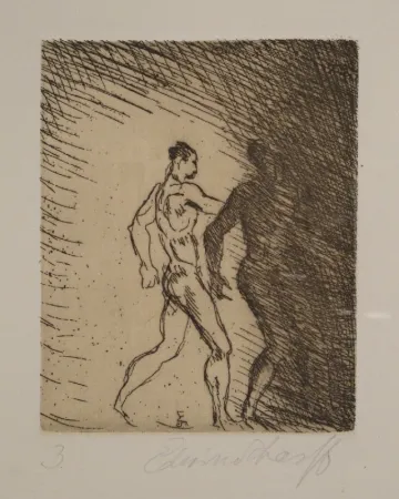 Офорт Scharff - Schreitendes Paar