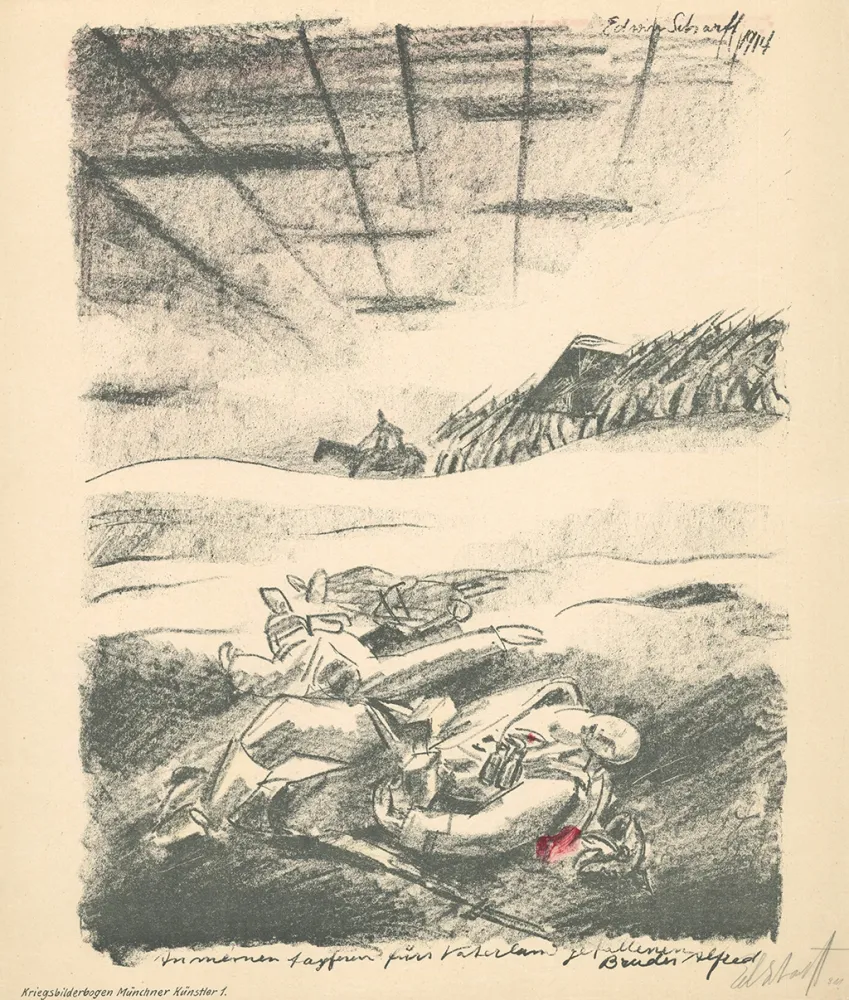 Литография Scharff - Untitled, from Kriegsbilderbogen Münchner Künstler