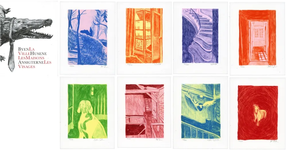 Литография Schelde - Byen, Husene, Ansigterne/ La ville, Les maisons, Les Visages 