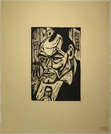 Гравюра На Дереве Scherer - Porträt Otto Rühle