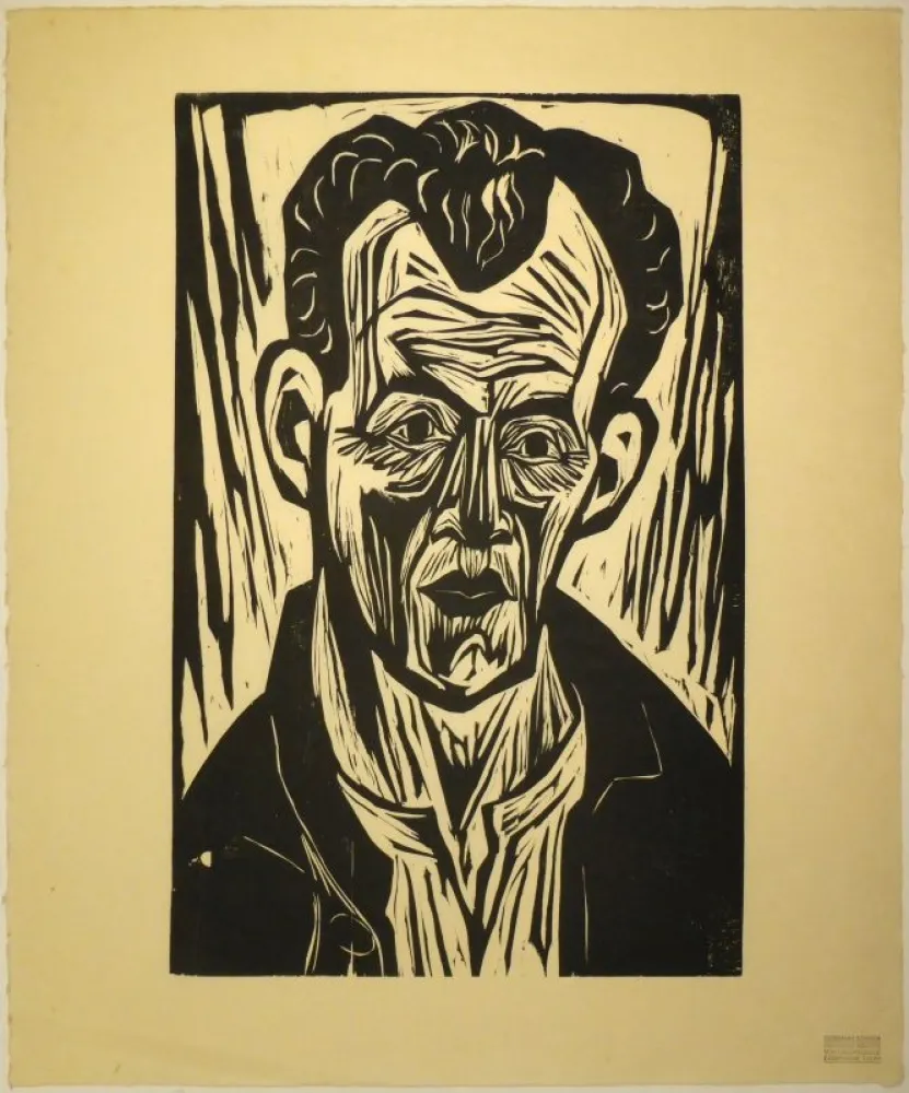 Гравюра На Дереве Scherer - Porträt Paul Camenisch