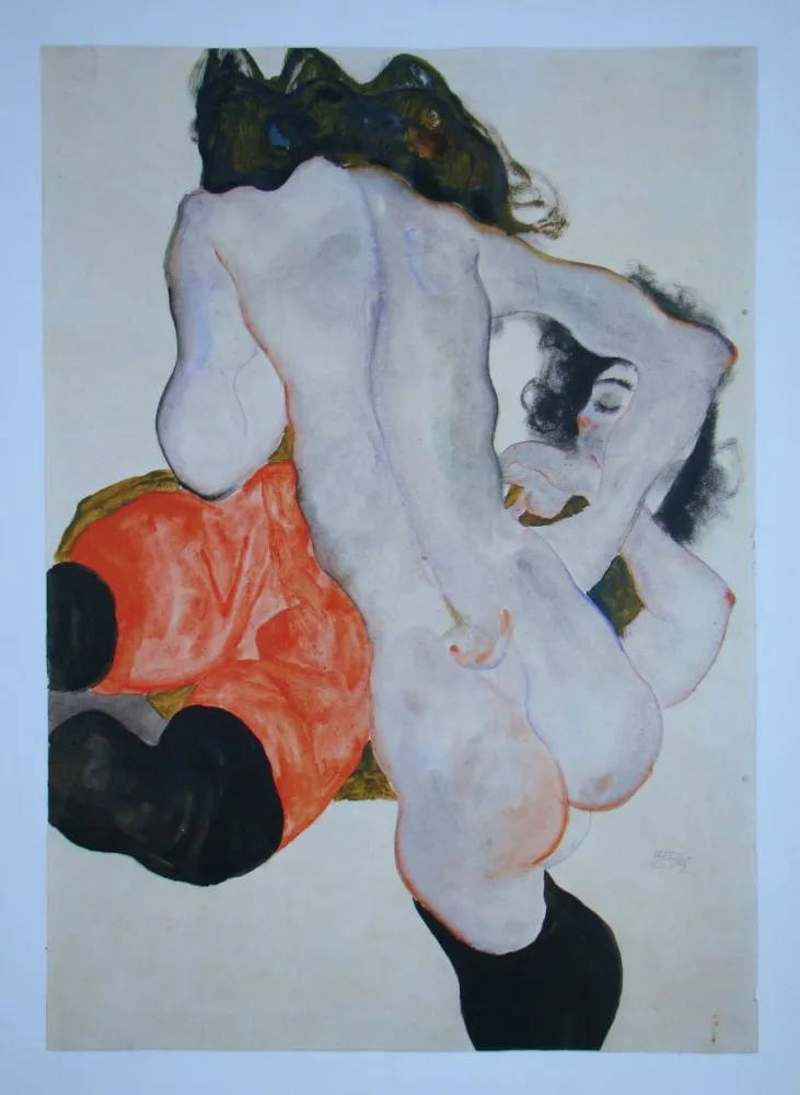 Гашение Schiele (After) - Weibliches Liebespaar